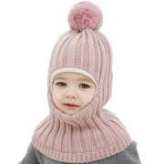 2025 Winter Hat Scarf Toddler Winter Hat Knit Toddler Beaniess Hats Girl Cotton Mittens Boy with Neck Warmer Pompom Beaniess for Knit Warm Earflap
